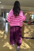 Big Softie Stripe Funnel Grunge Knit Bubblegum